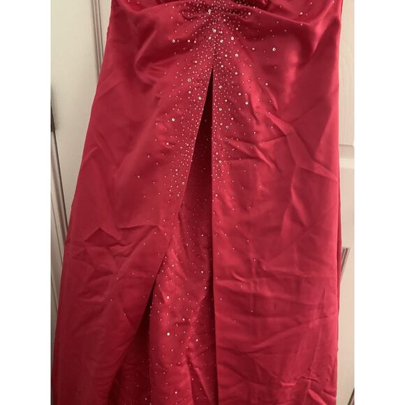 Vintage City Triangles Long Pink Sparkly Spaghetti Strap Dress Size 13 A-Line - Picture 3 of 10